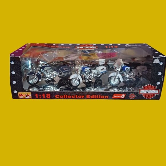 Harley-Davidson Collector Edition 1:18 Scale Police Motorcycles Maisto Series 3 - Picture 1 of 12